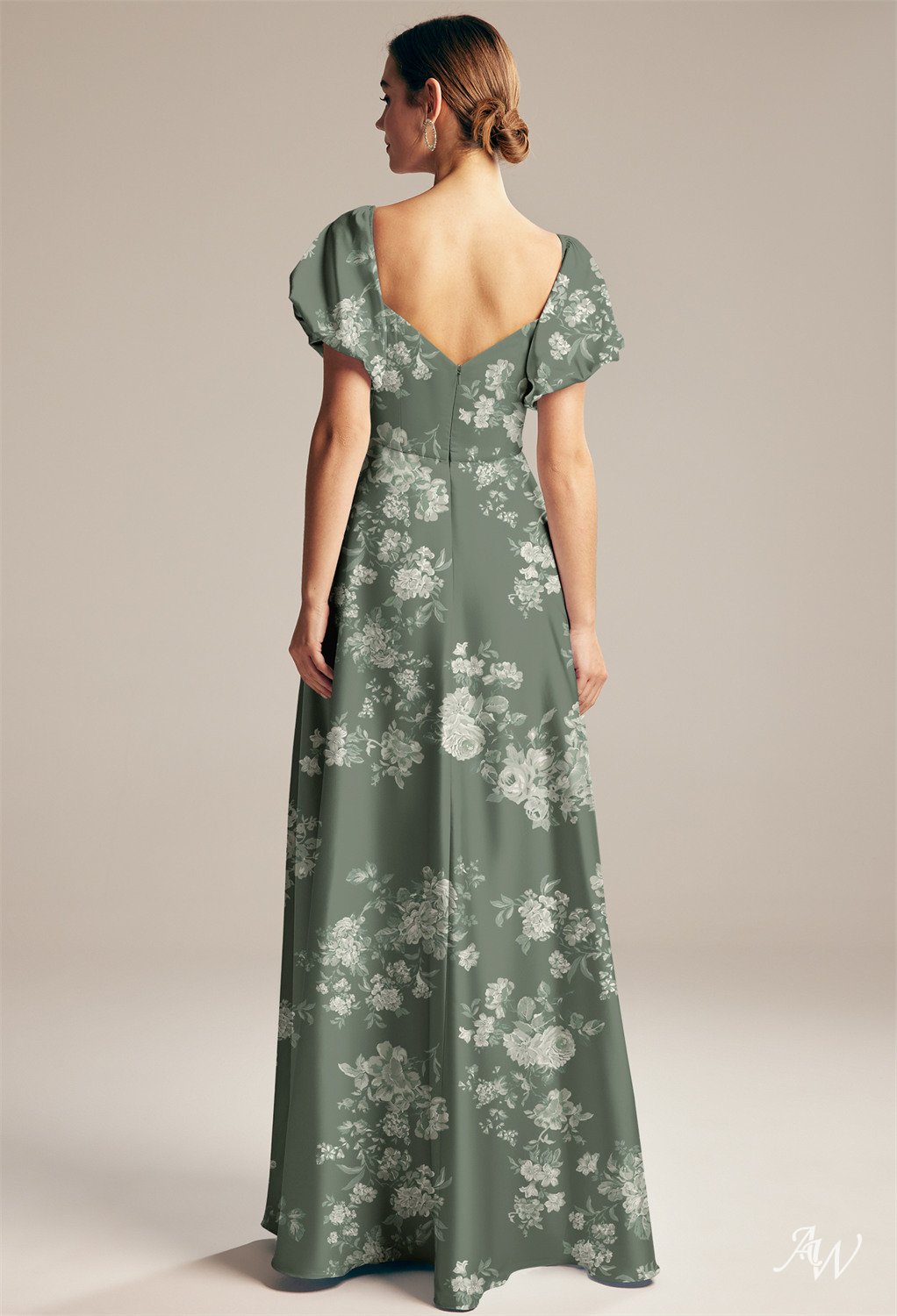 AW Dey Convertible Trumpet Teal Rose Satin Charmeuse Bridesmaid Dresses image2